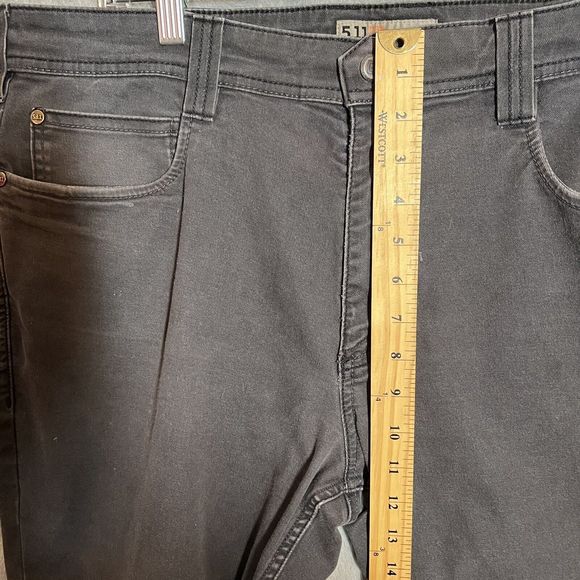 511 Tactical Jeans Mens 38x25 Gray Defender Flex Stretch Straight Utility Jeans - Picture 11 of 12